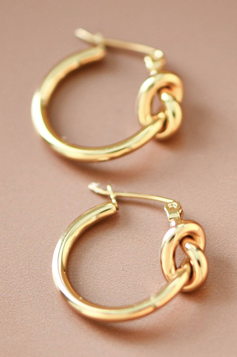 18K Gold Plated Waterproof Stainless Steel Hoop Earrings