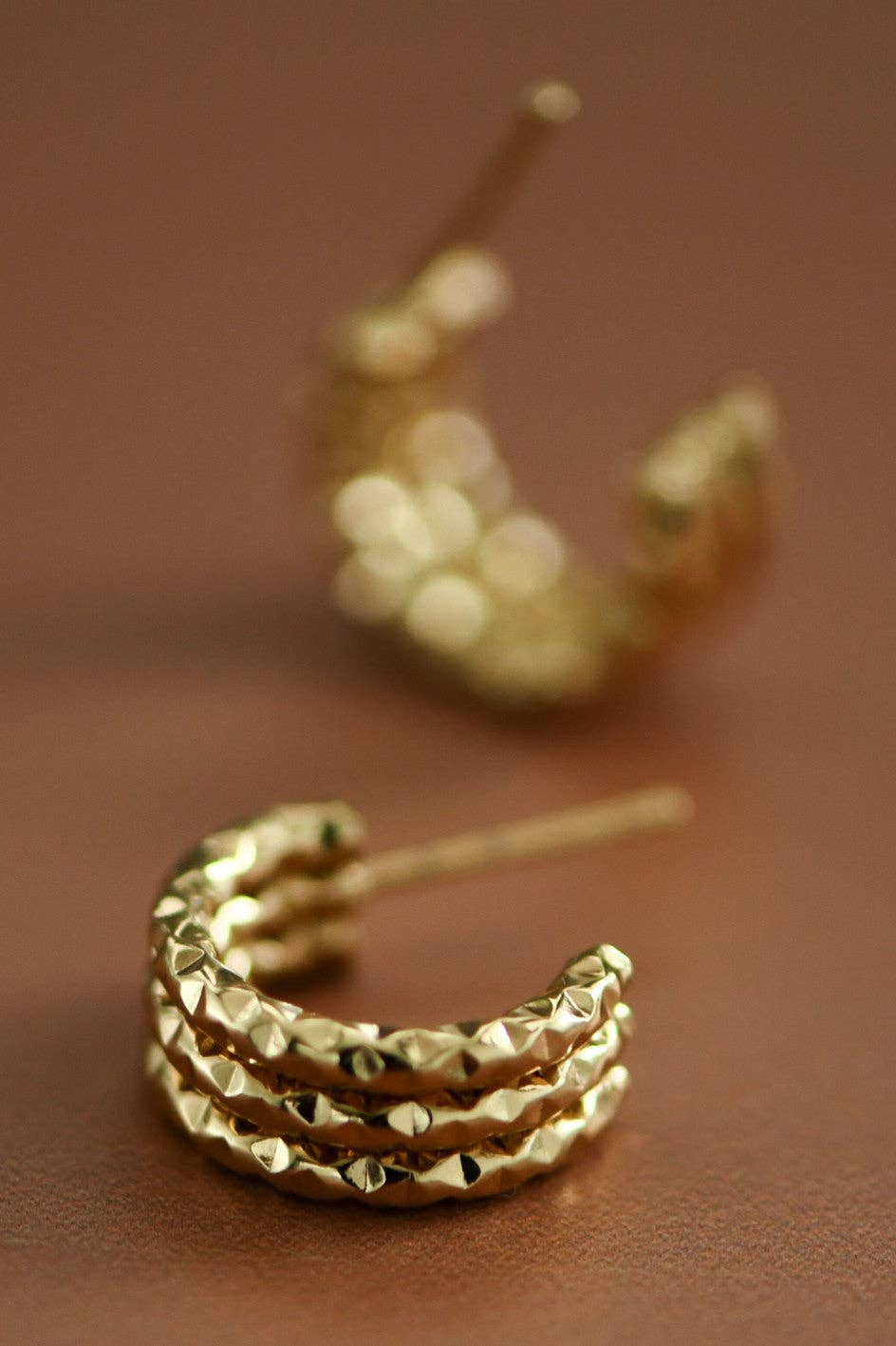 18K Gold Plated Waterproof Stainless Steel Hoop Earrings