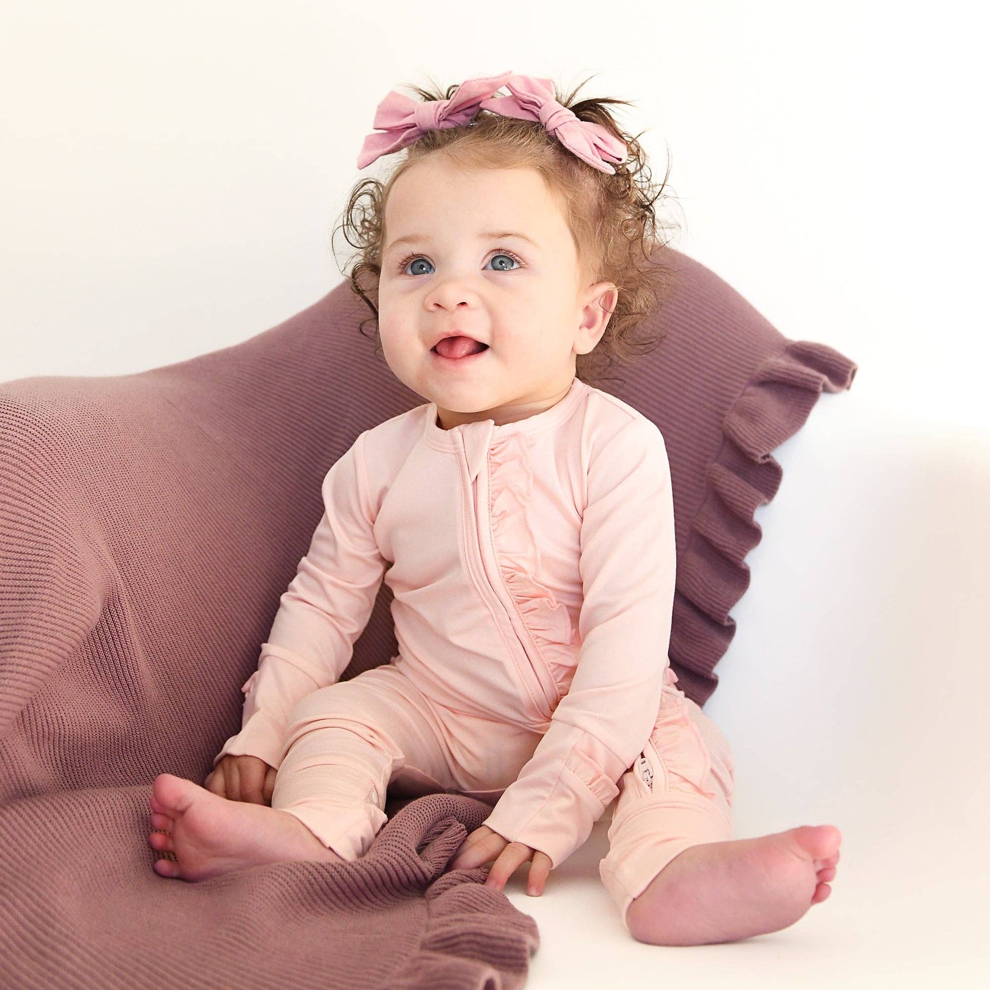 Light Pink RUFFLE ZIP