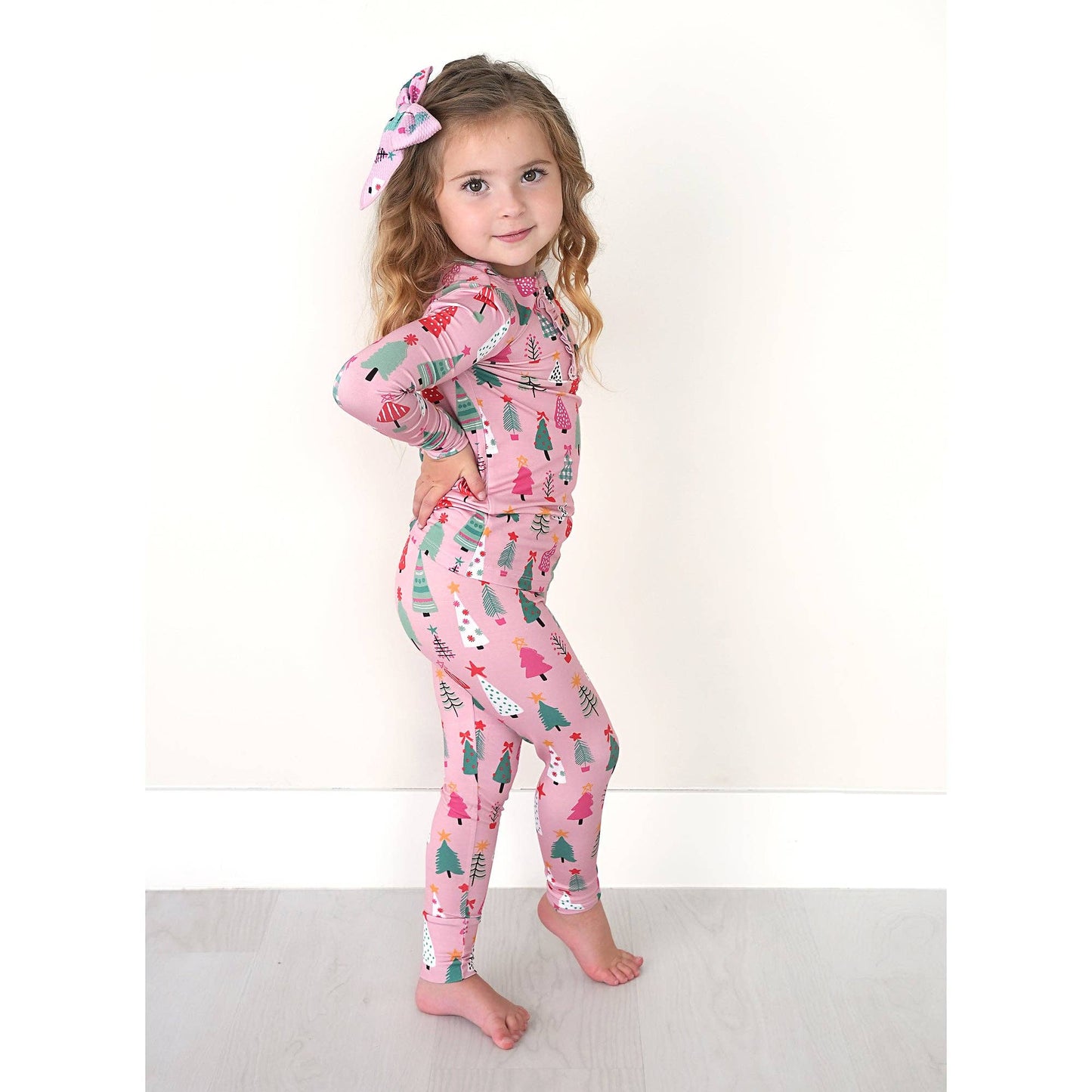 Noelle Pink Trees Ruffle 2 Piece Set