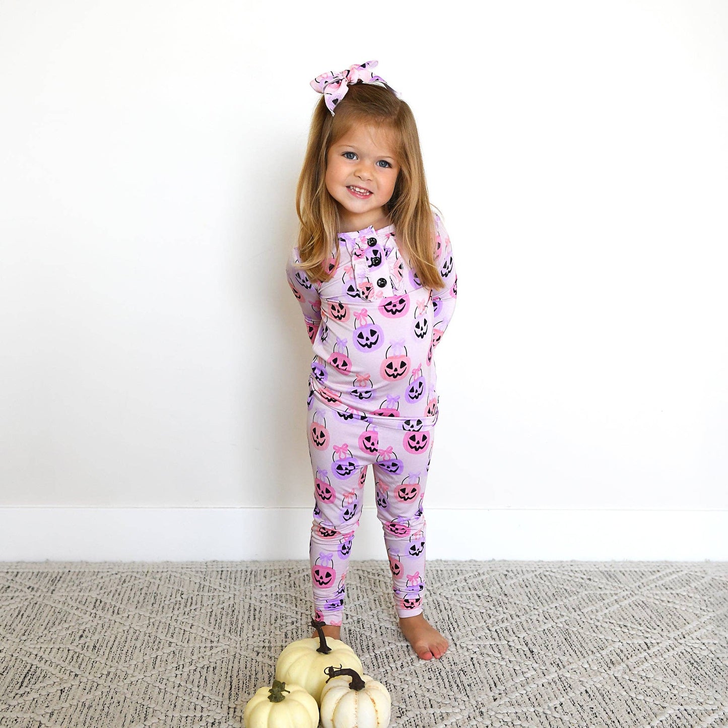 Emmy RUFFLE TWO PIECE Bamboo Halloween Pumpkins Outfit