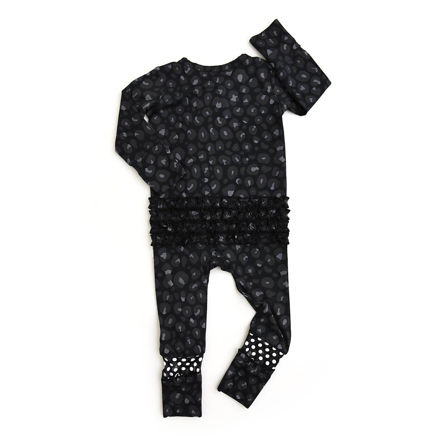 Ash Black Leopard RUFFLE ZIP