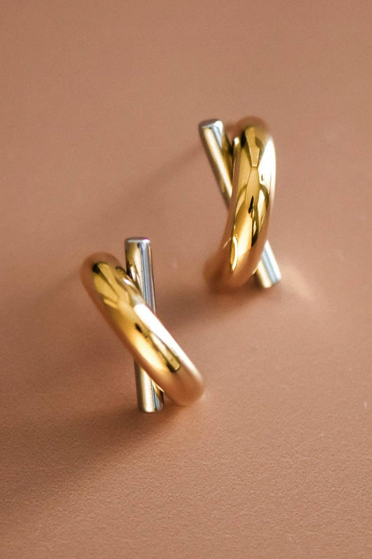 18K Gold Plated Waterproof Stainless Steel Stud Earrings