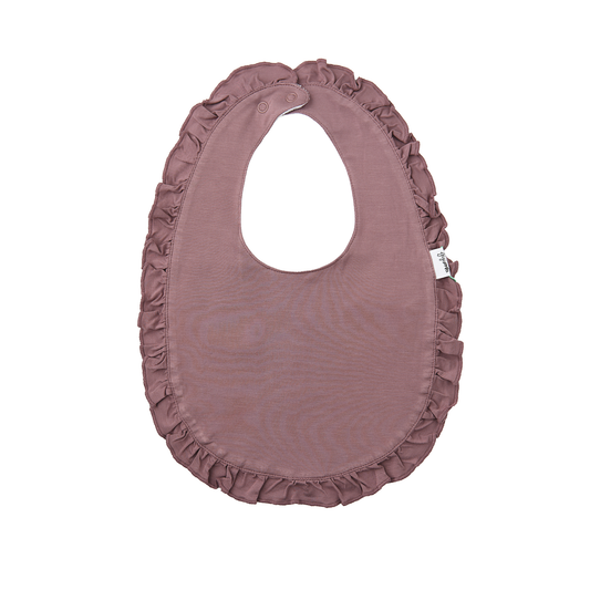 Mauve RUFFLE SNAP BIB