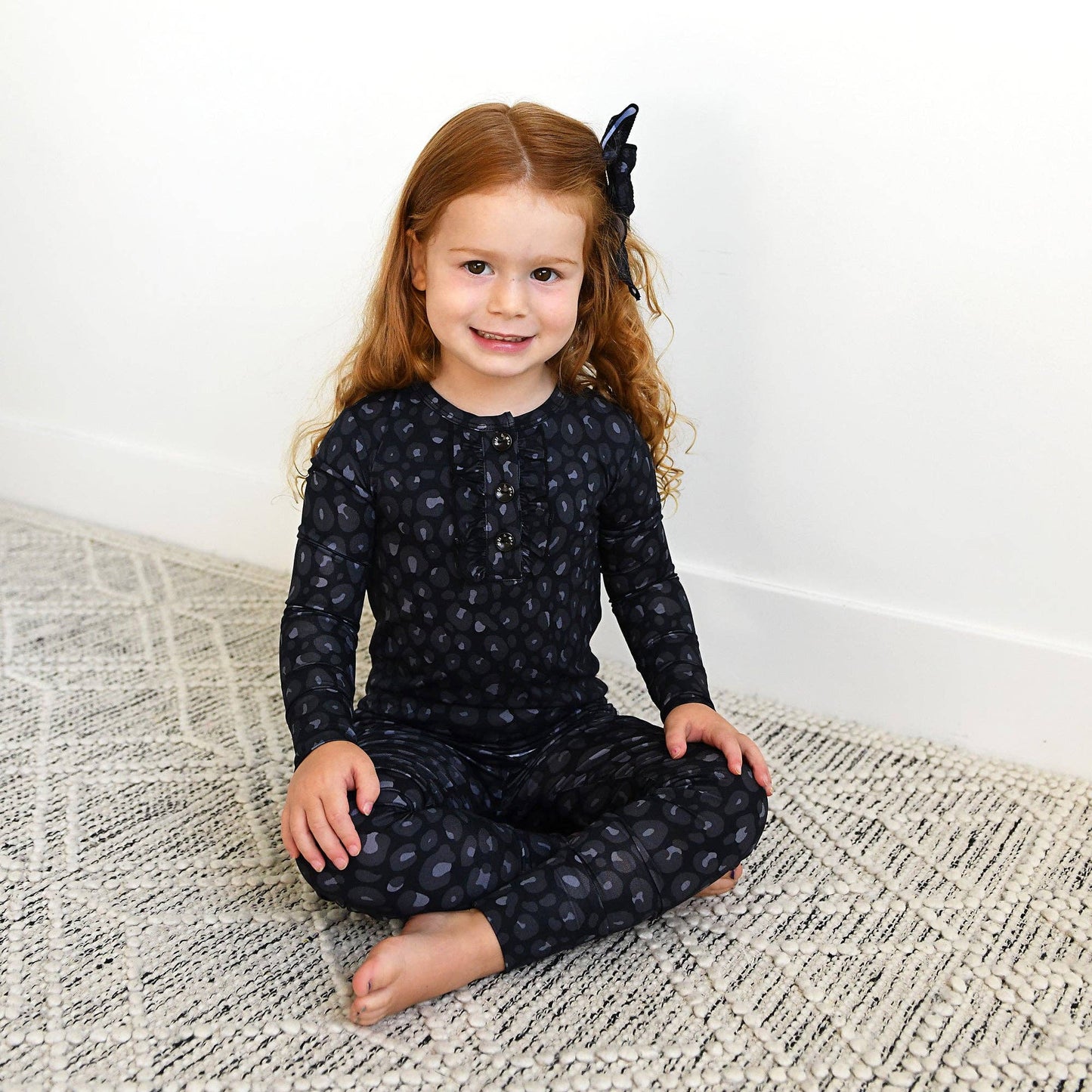 Ash Black Leopard RUFFLE TWO PIECE