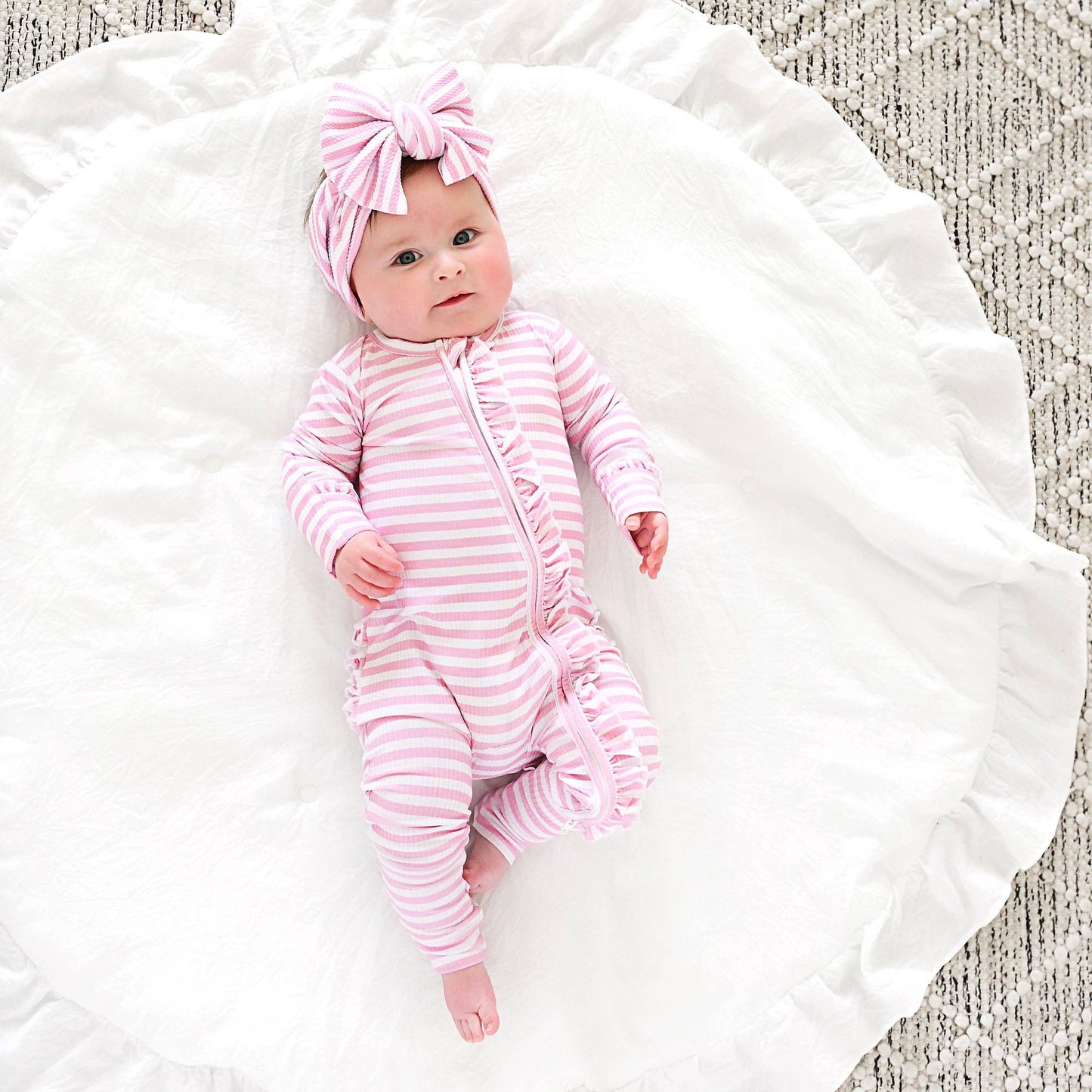 Lana Pink Ribbed RUFFLE ZIP