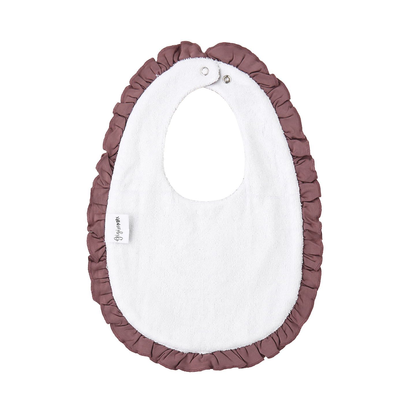 Mauve RUFFLE SNAP BIB