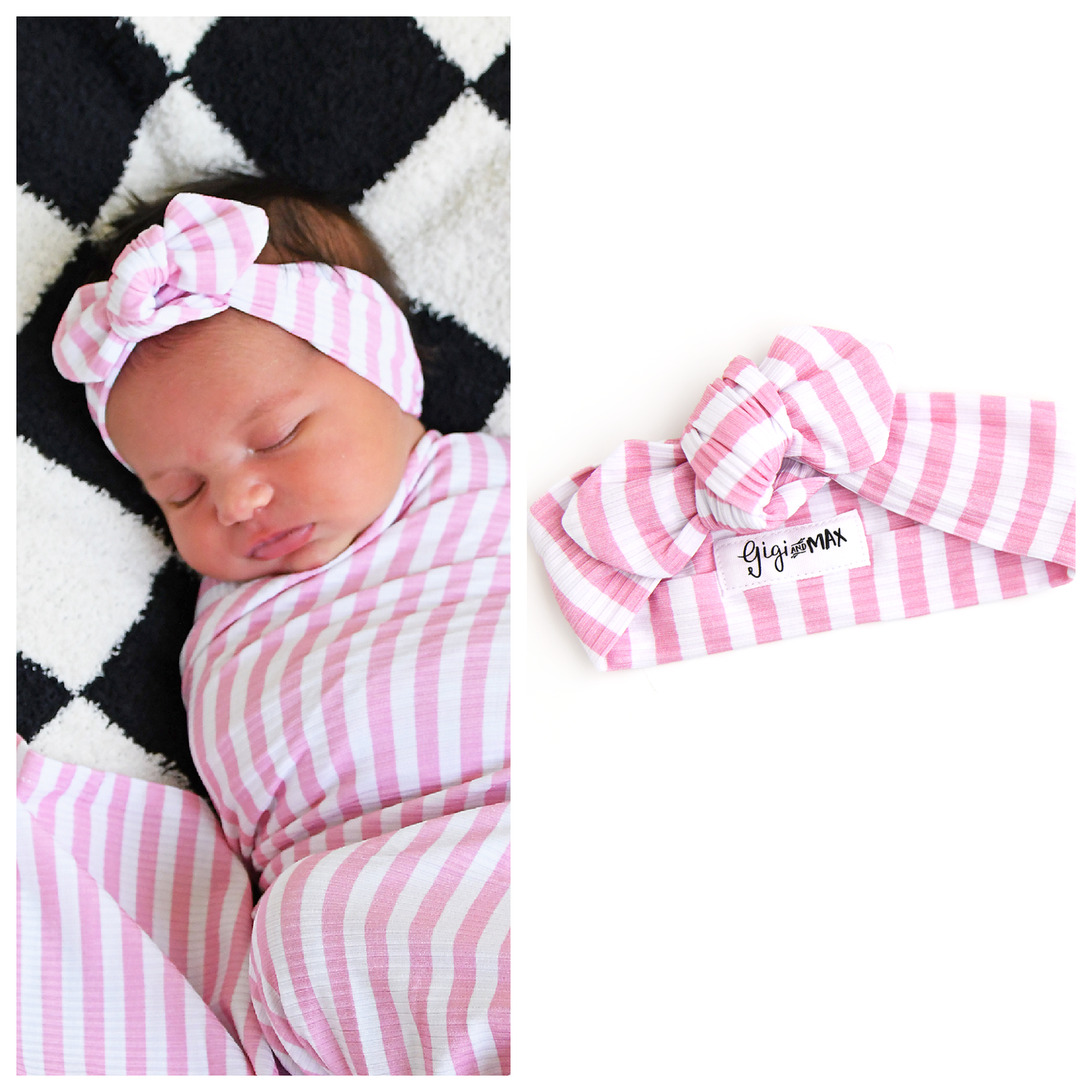 Lana Pink Ribbed TOPKNOT HEADBAND