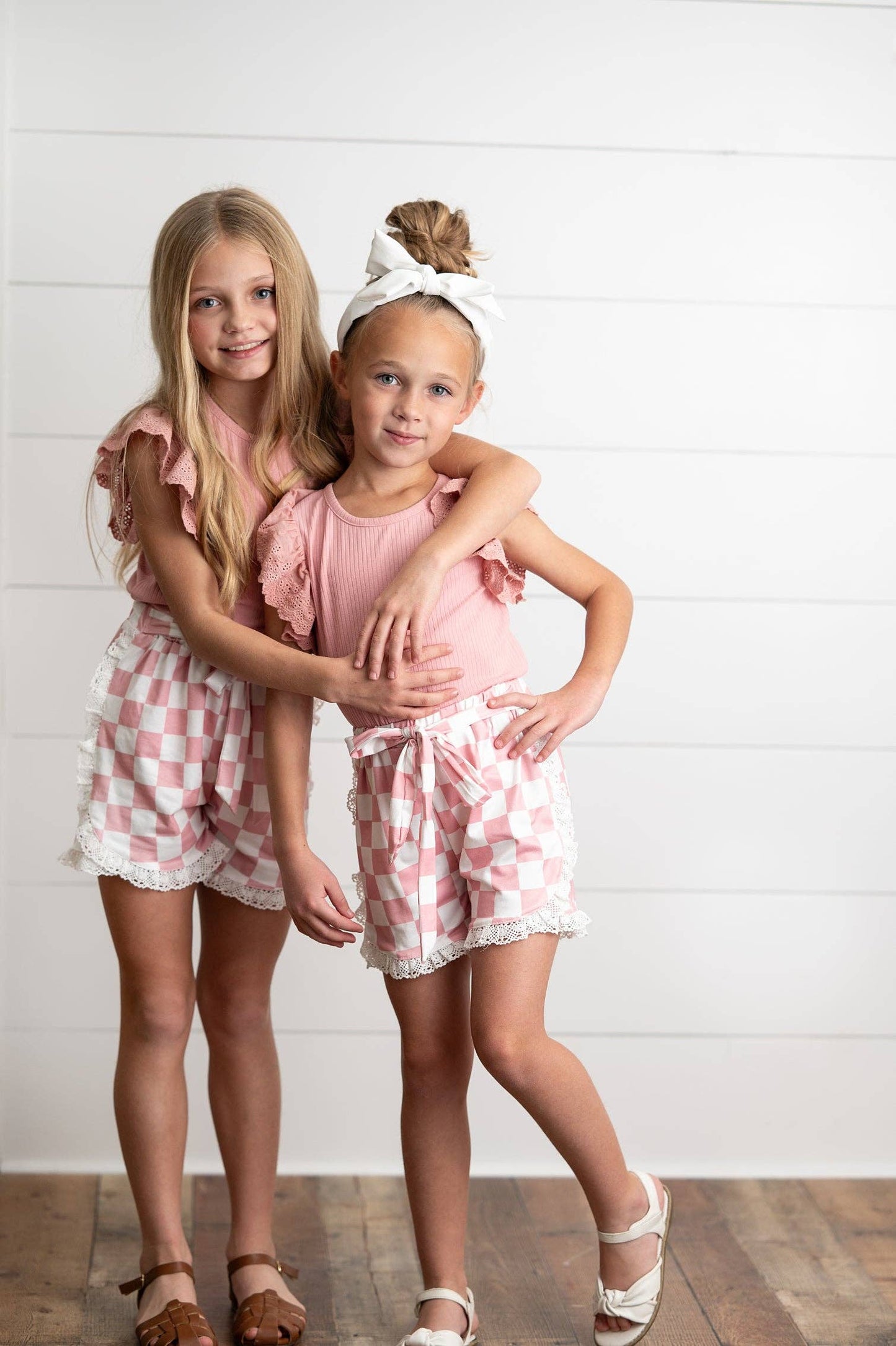 Pink Checkered Short Set