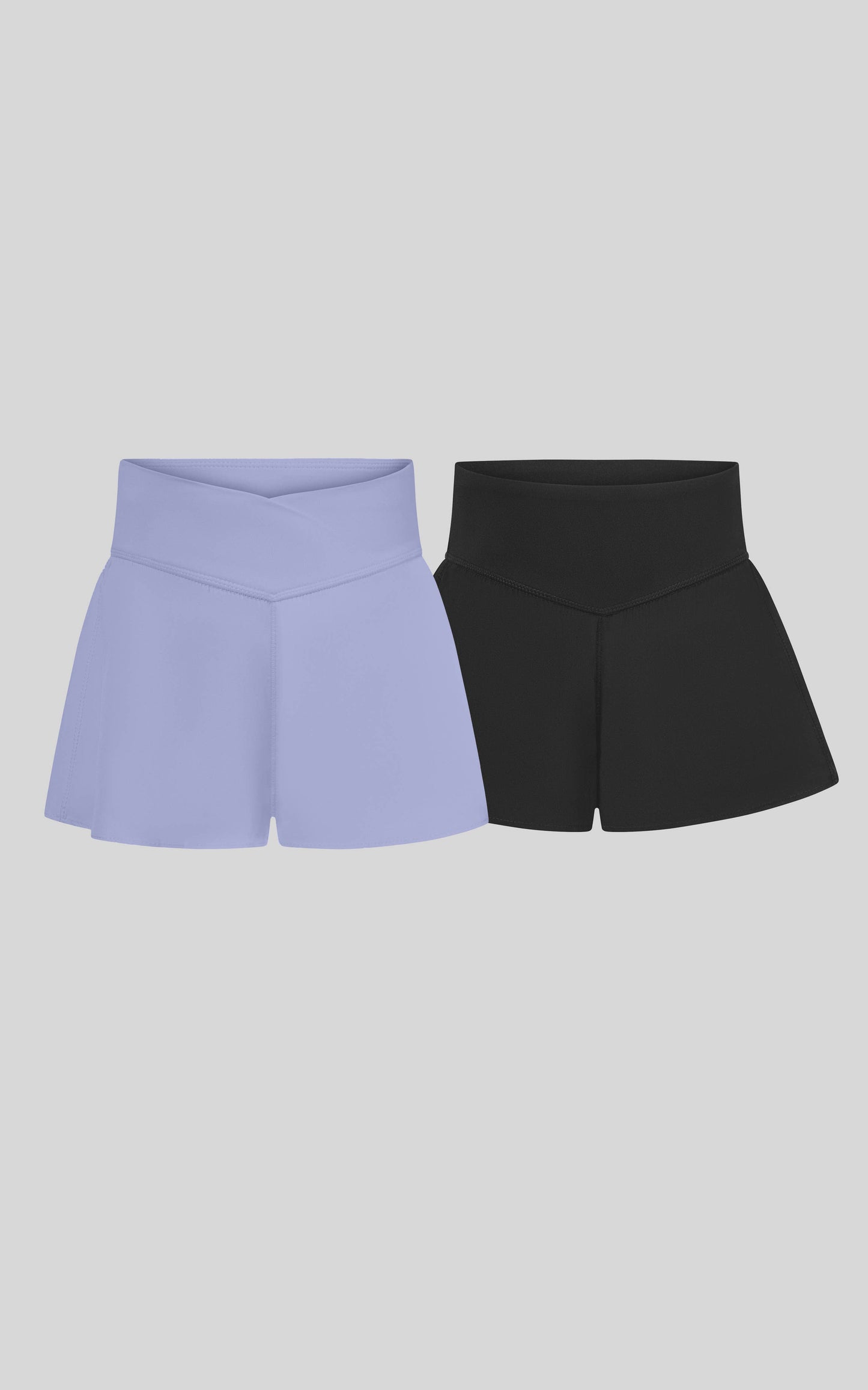 Little Girls Crossover and V front Shorts - 2 PC SET