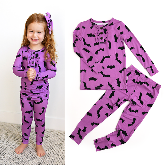 Echo Purple Bat RUFFLE TWO PIECE