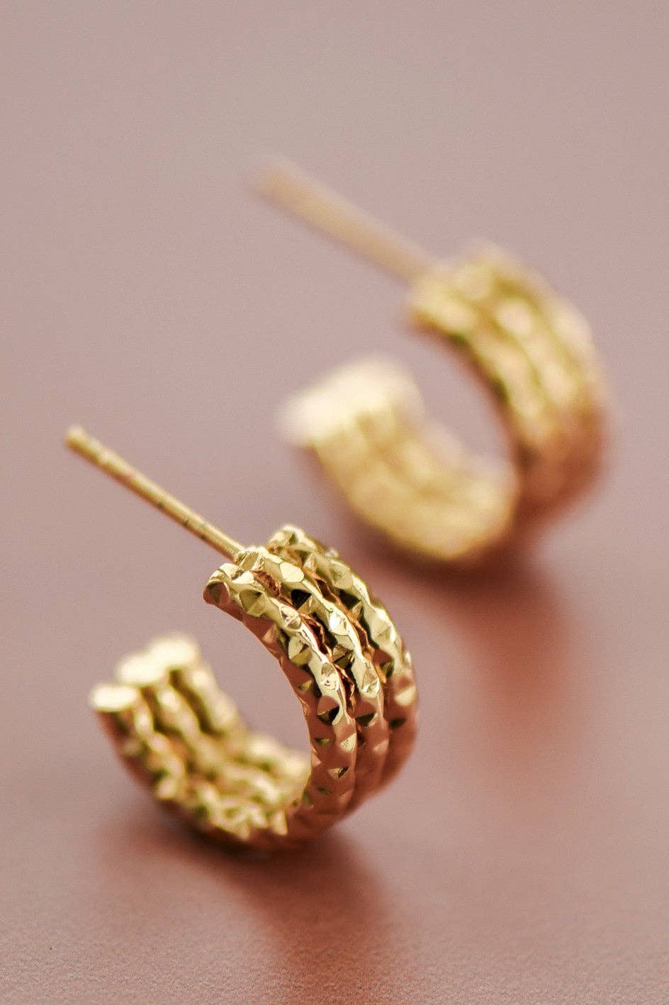 18K Gold Plated Waterproof Stainless Steel Hoop Earrings