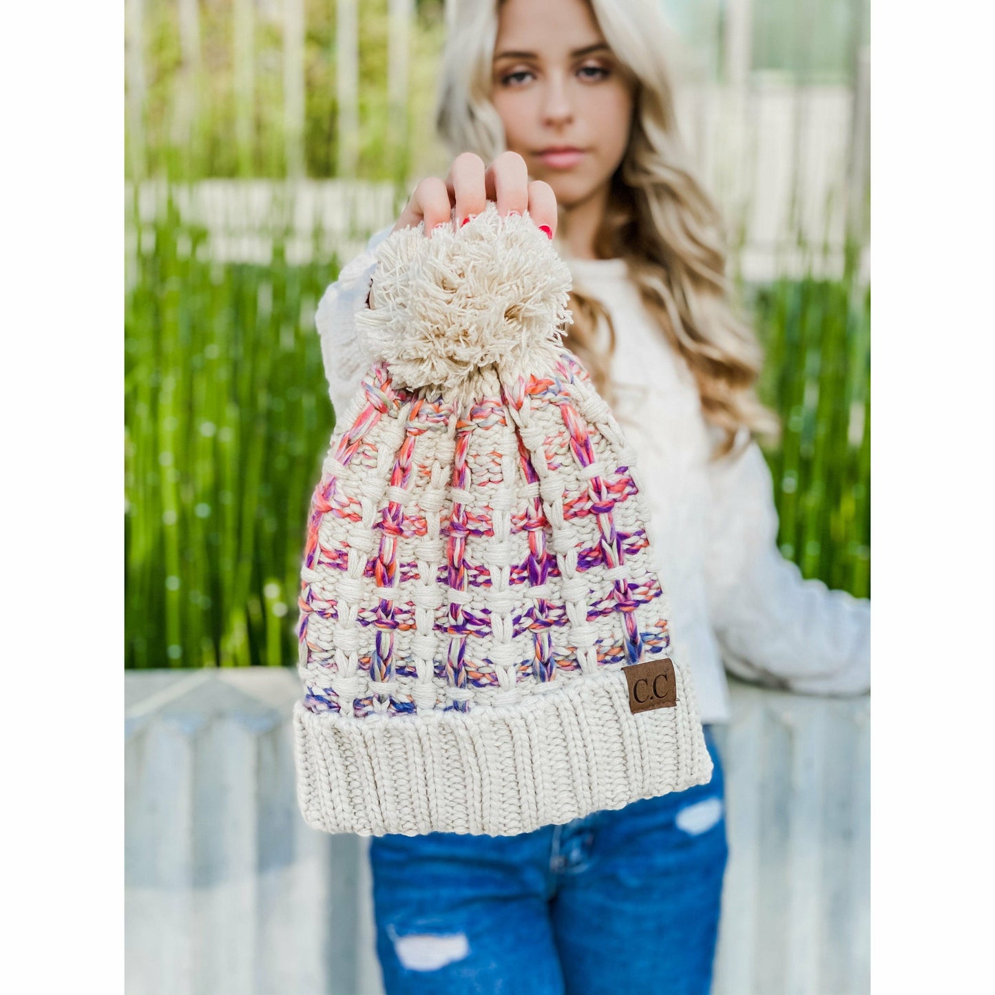 CC Ombre Double Slipstitch Pom Beanie