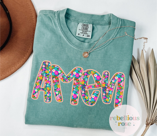 Floral Amen Graphic T-shirt