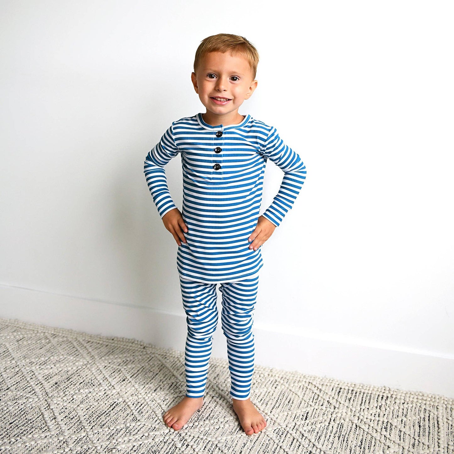 Cooper Blue Ribbed TWO PIECE