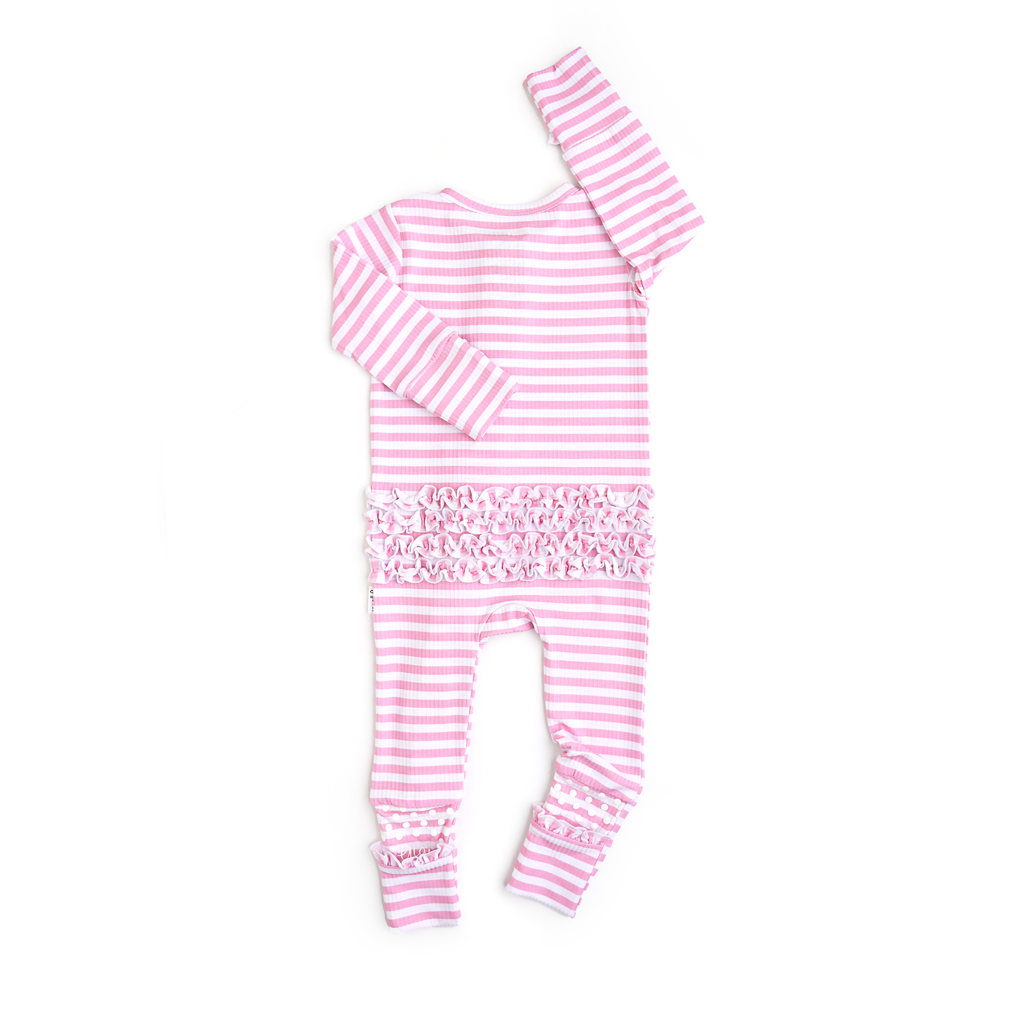 Lana Pink Ribbed RUFFLE ZIP