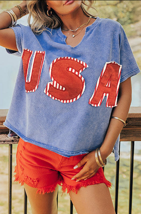 U S A Graphic Top
