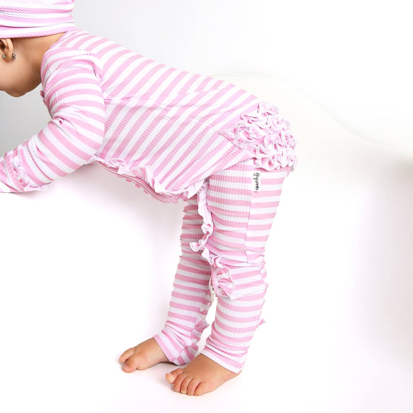 Lana Pink Ribbed RUFFLE ZIP