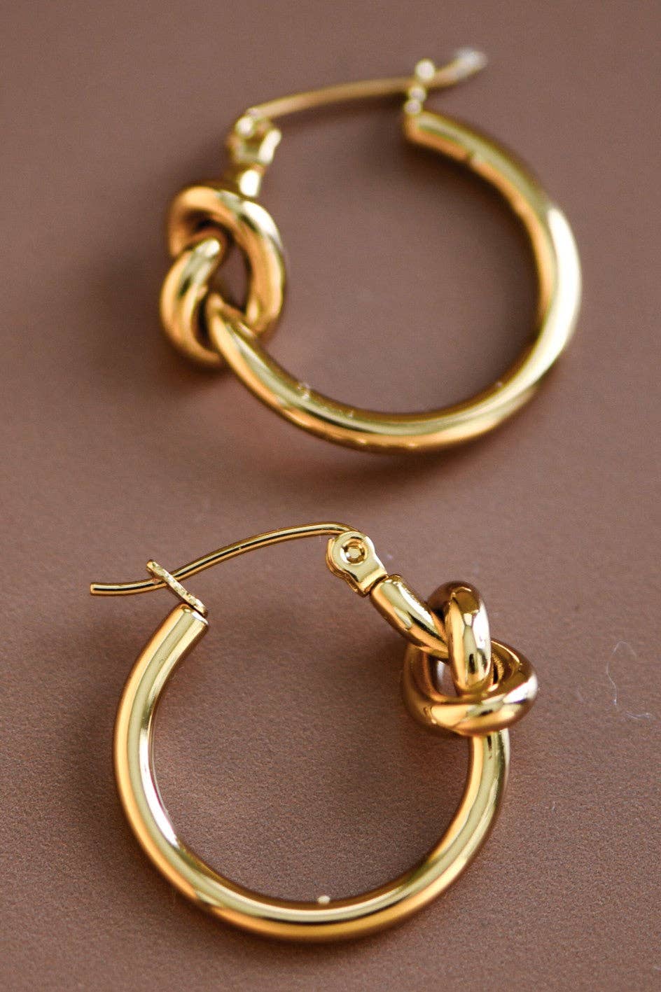 18K Gold Plated Waterproof Stainless Steel Hoop Earrings