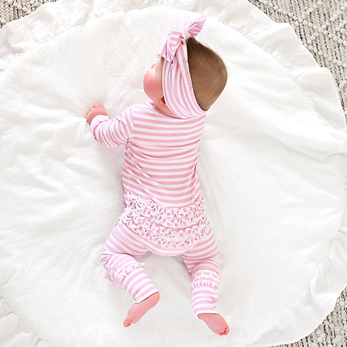 Lana Pink Ribbed RUFFLE ZIP