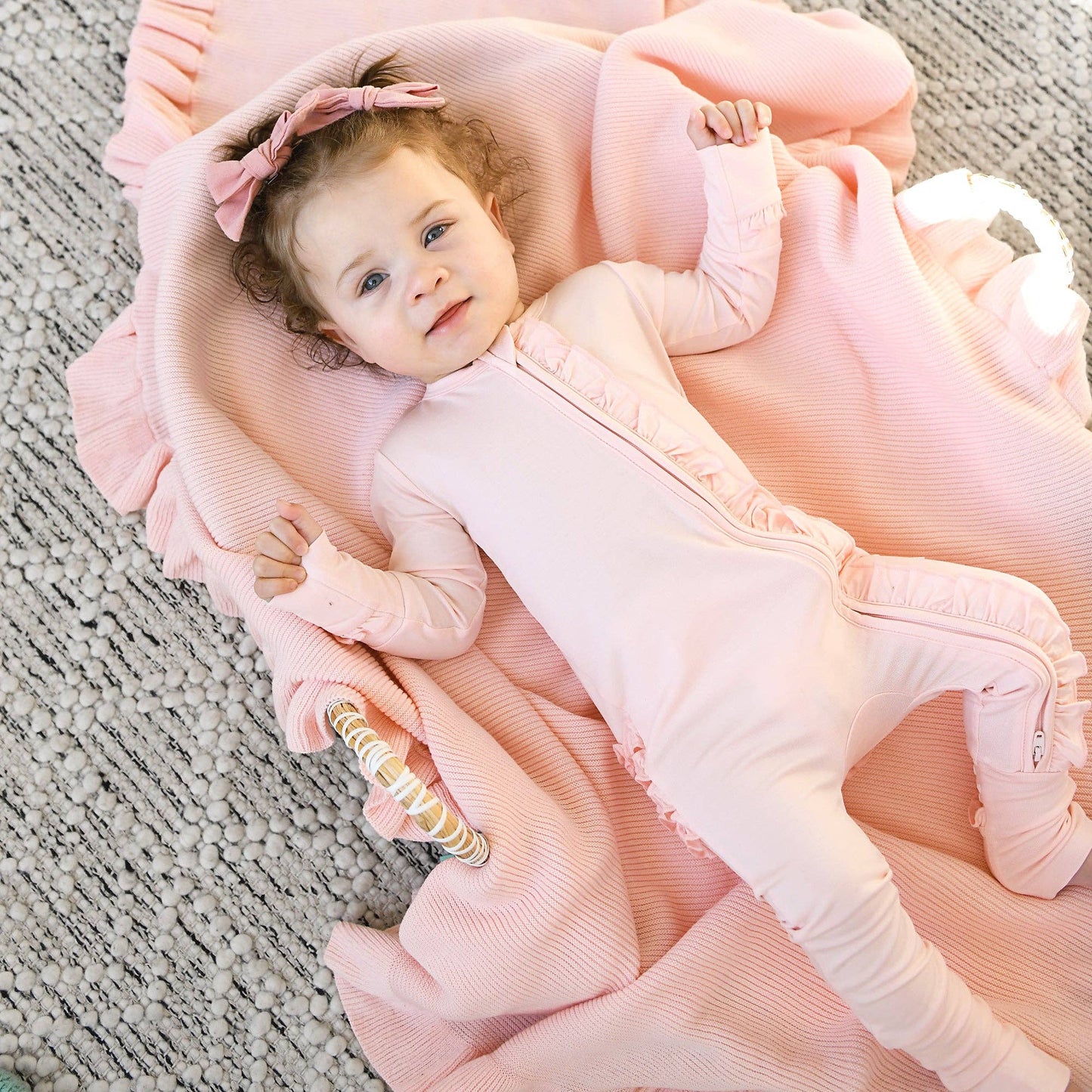 Light Pink RUFFLE ZIP