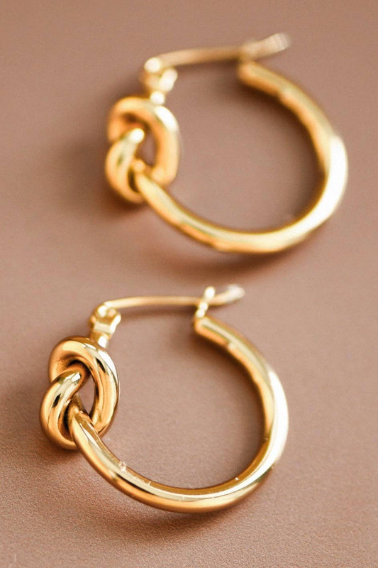 18K Gold Plated Waterproof Stainless Steel Hoop Earrings