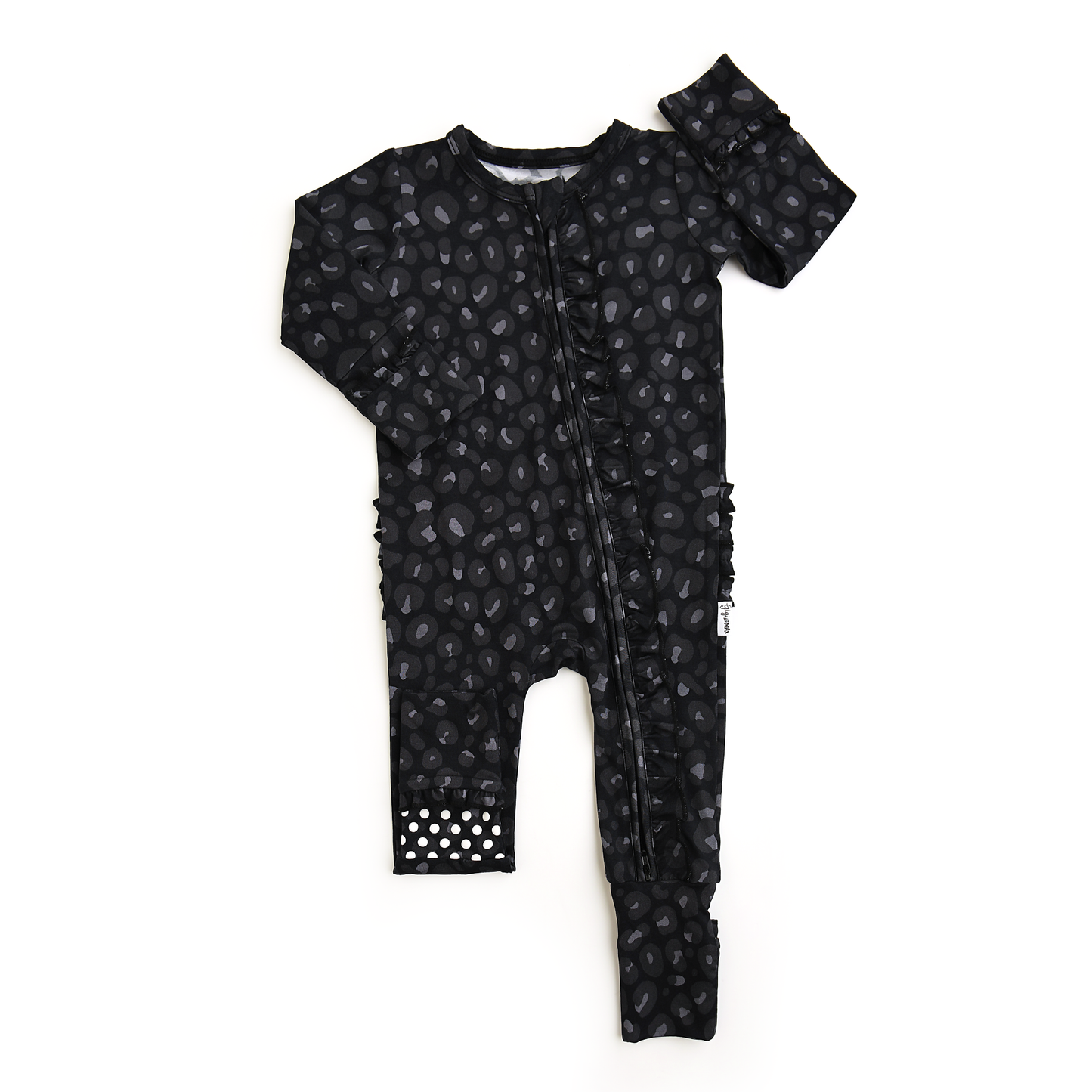 Ash Black Leopard RUFFLE ZIP