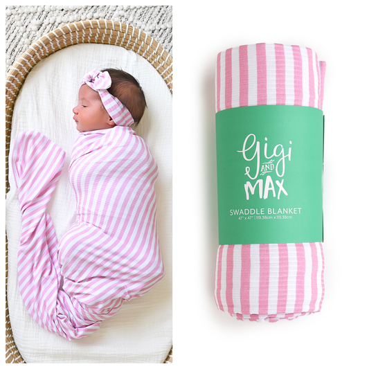 Lana Pink Ribbed SWADDLE