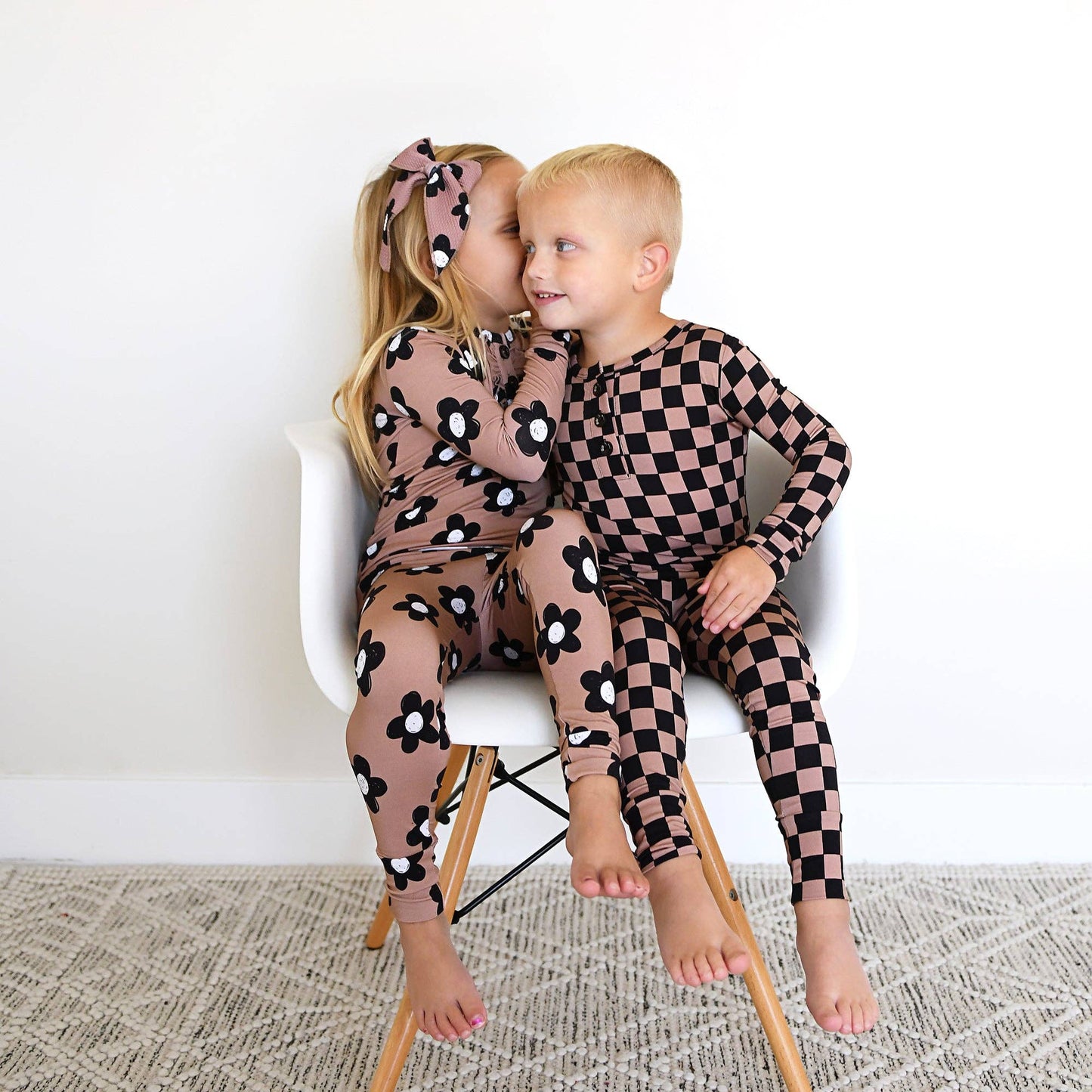 Coco RUFFLE TWO PIECE Bamboo Flowers Lounge Set Girls Outfit