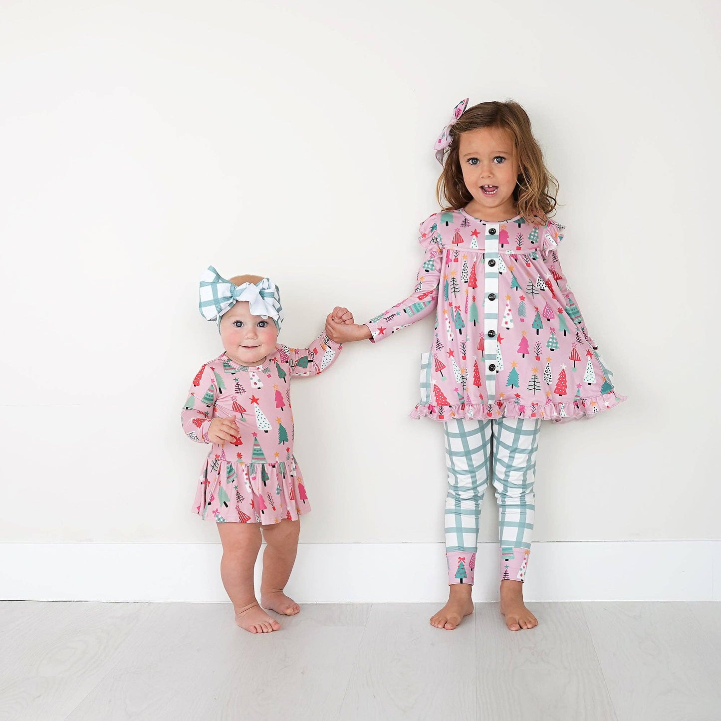 Noelle Pink Trees Peplum Set