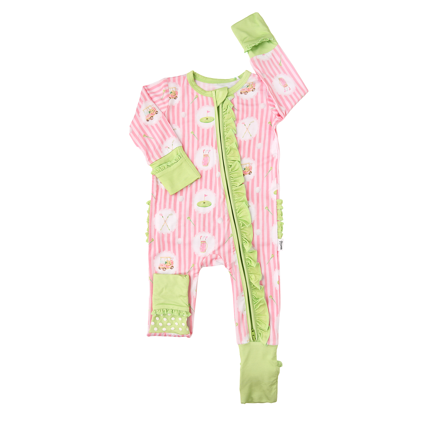 Piper Golf RUFFLE ZIP Bamboo One Piece Golf Baby Outfit