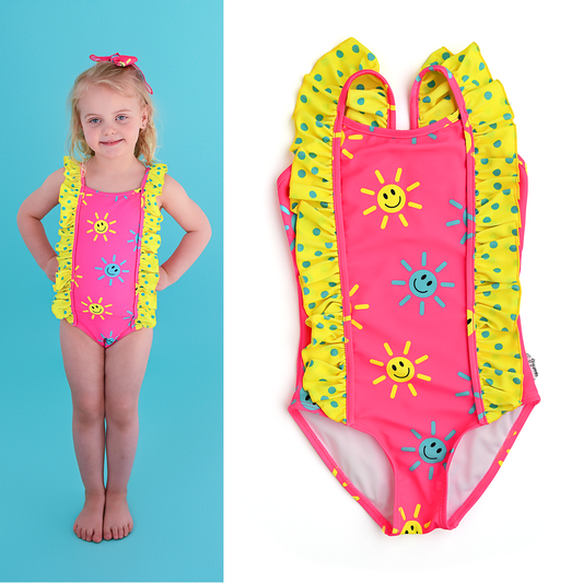 Brittany Smiley Face TANK ONE PIECE SWIMSUIT