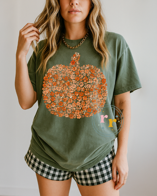 Floral Pumpkin Tee