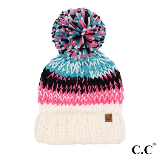 CC Multi Color Pom Beanie