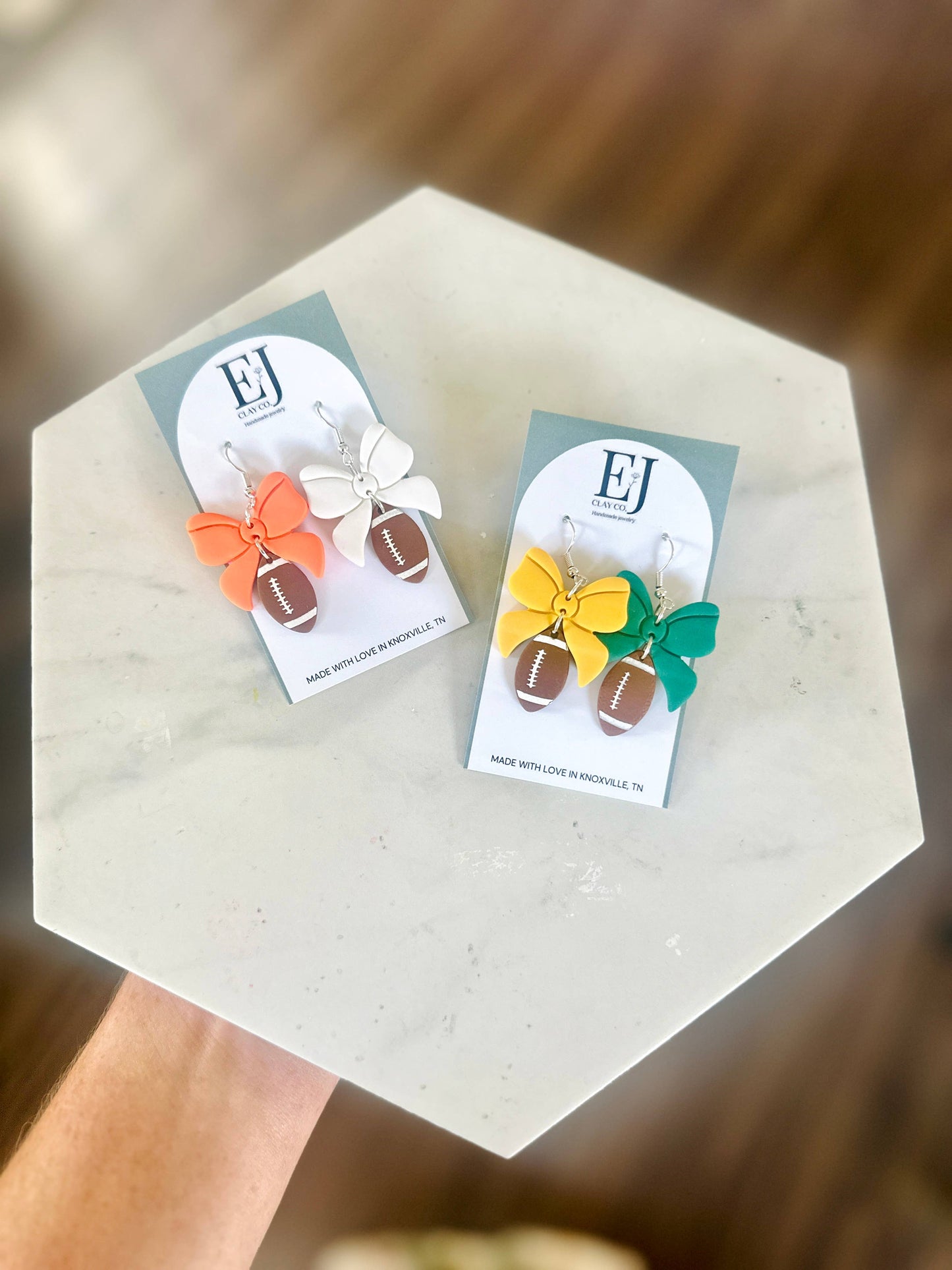 Bow Football Dangles