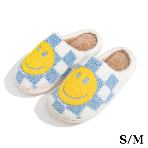 Check Smiley Face Slipper