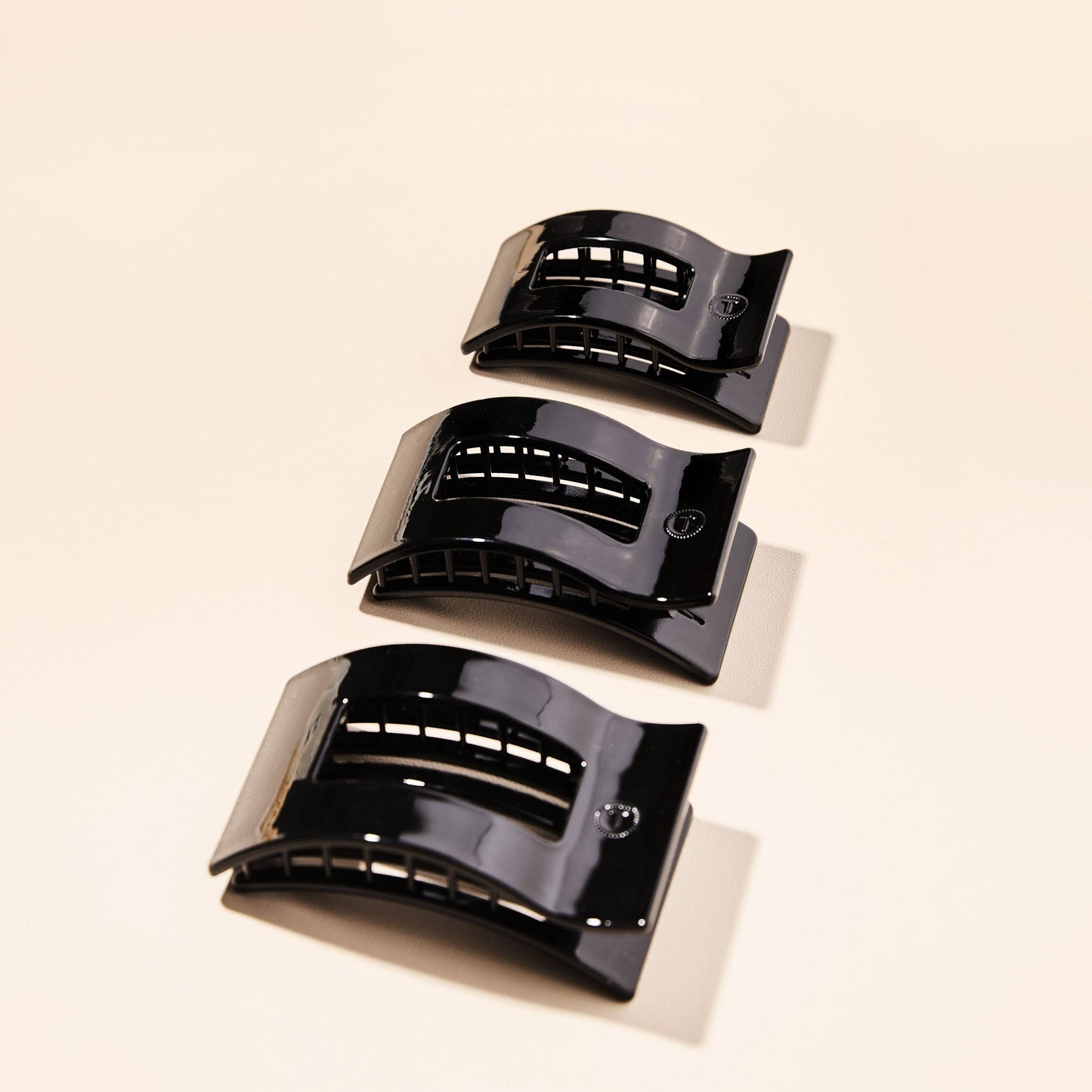 Flat Rectangle Hair Clip In Jet Black