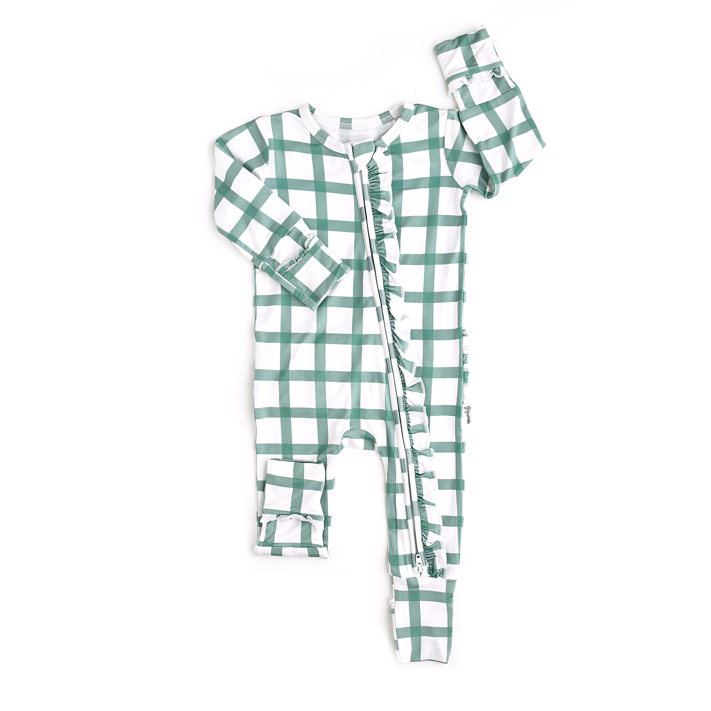 Joy Green Plaid Ruffle Zip