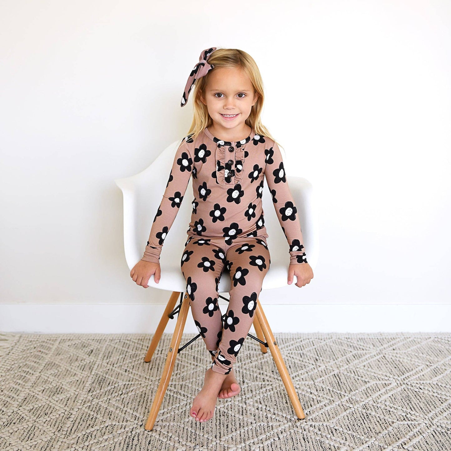 Coco RUFFLE TWO PIECE Bamboo Flowers Lounge Set Girls Outfit