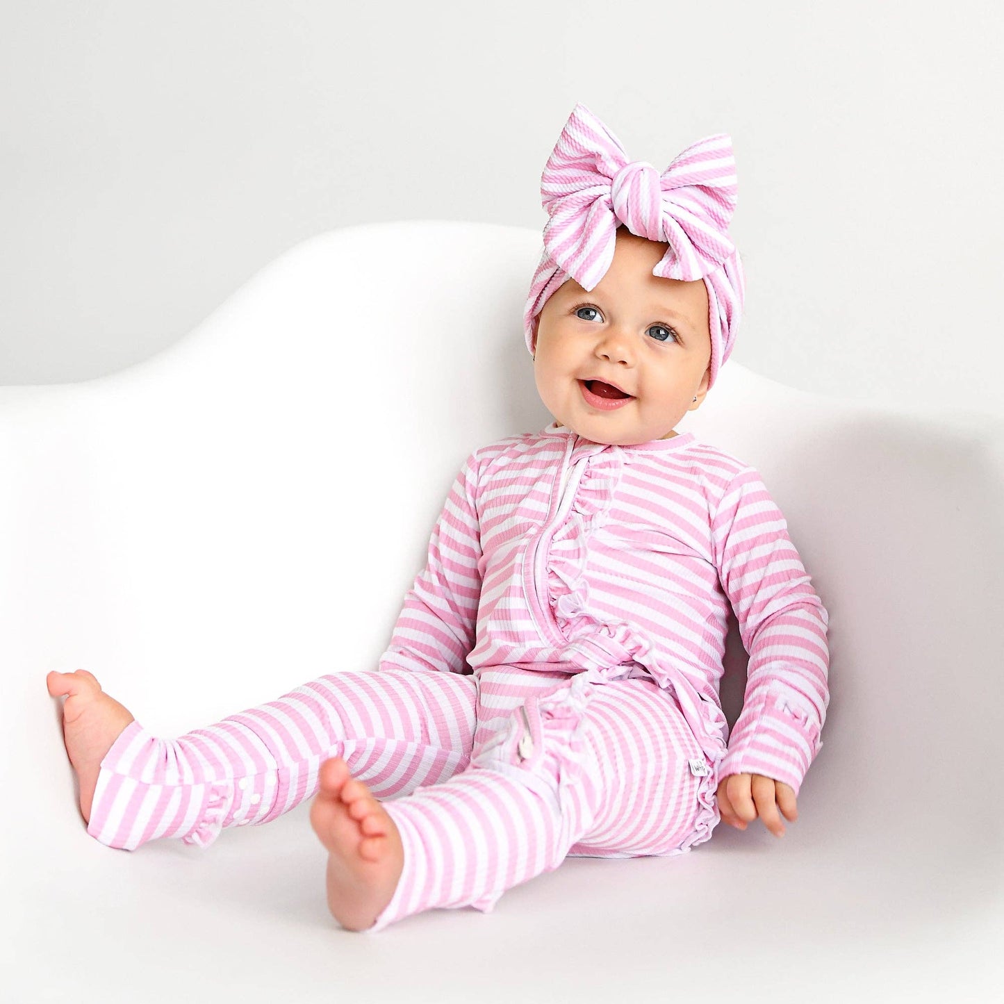 Lana Pink Ribbed RUFFLE ZIP