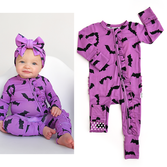 Echo Purple Bats RUFFLE ZIP