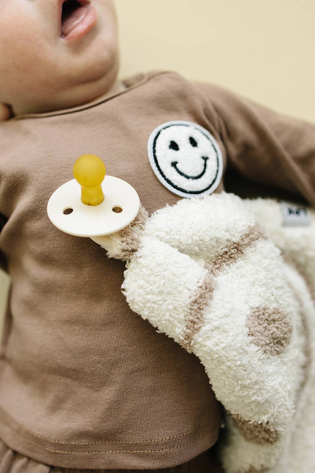 Smiley Plush Lovey | Latte