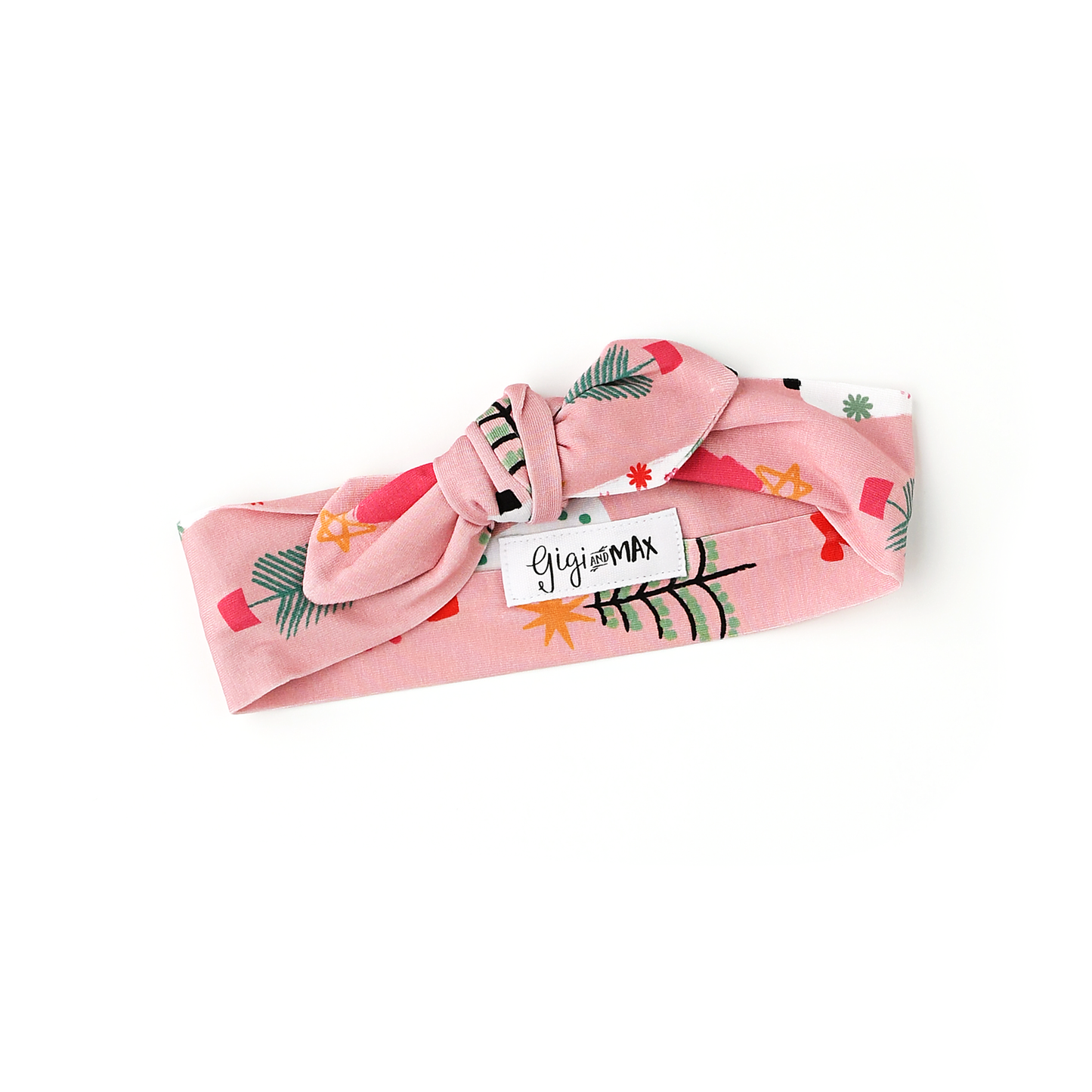 Noelle Pink Trees Topknot Headband