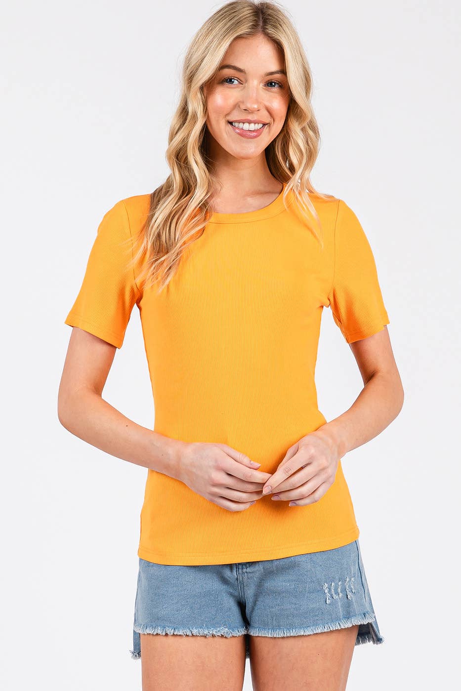 RIBBED BASIC TEE
