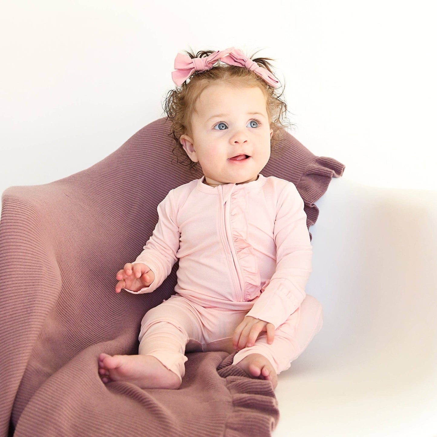 Light Pink RUFFLE ZIP