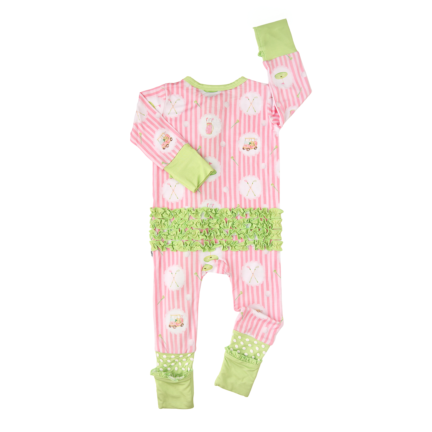 Piper Golf RUFFLE ZIP Bamboo One Piece Golf Baby Outfit