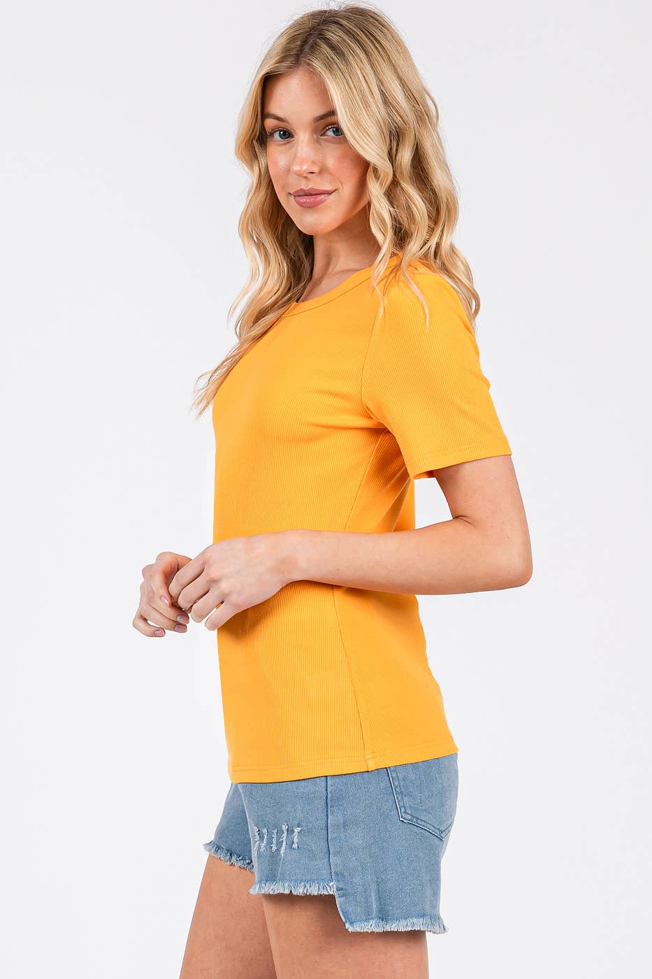 RIBBED BASIC TEE