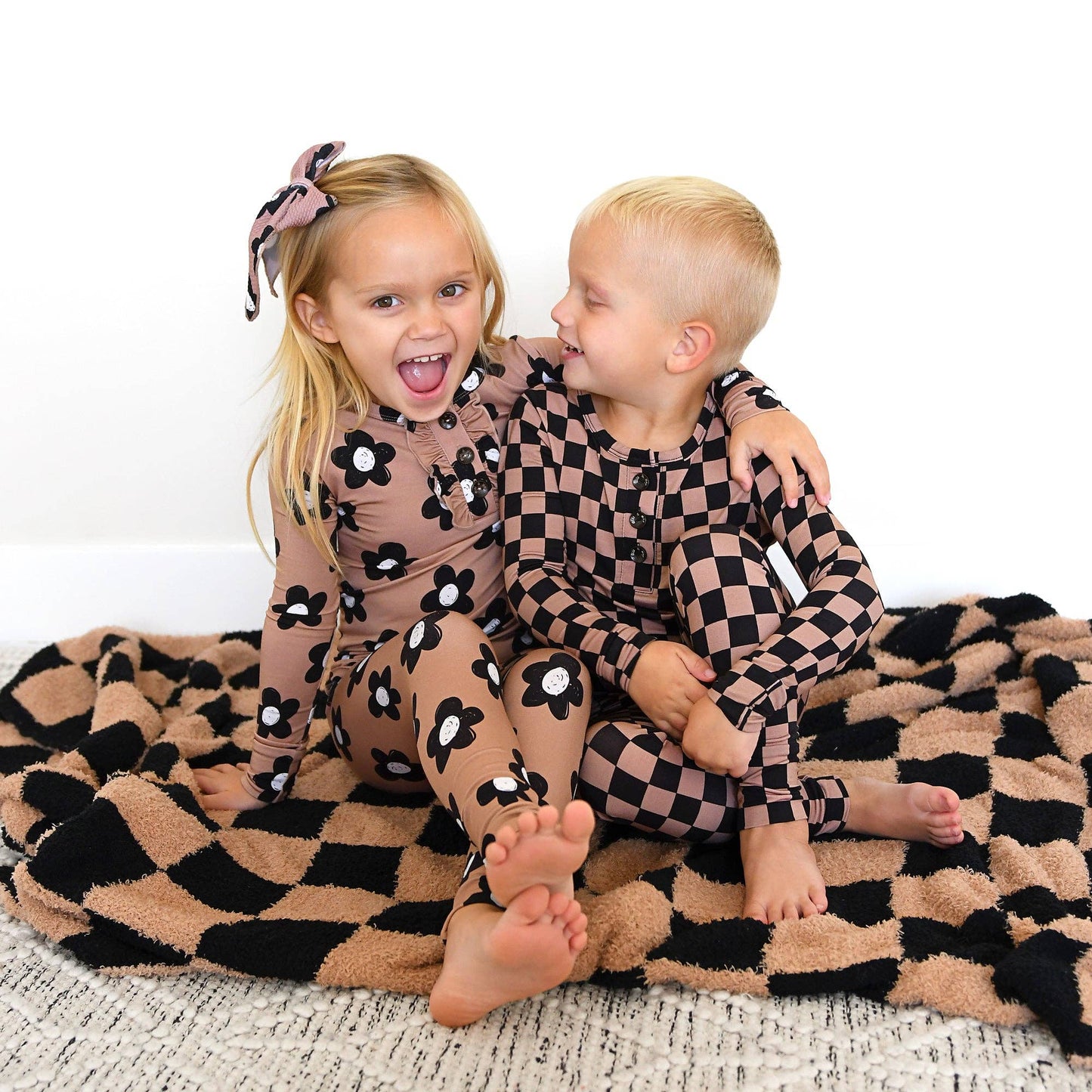Coco RUFFLE TWO PIECE Bamboo Flowers Lounge Set Girls Outfit