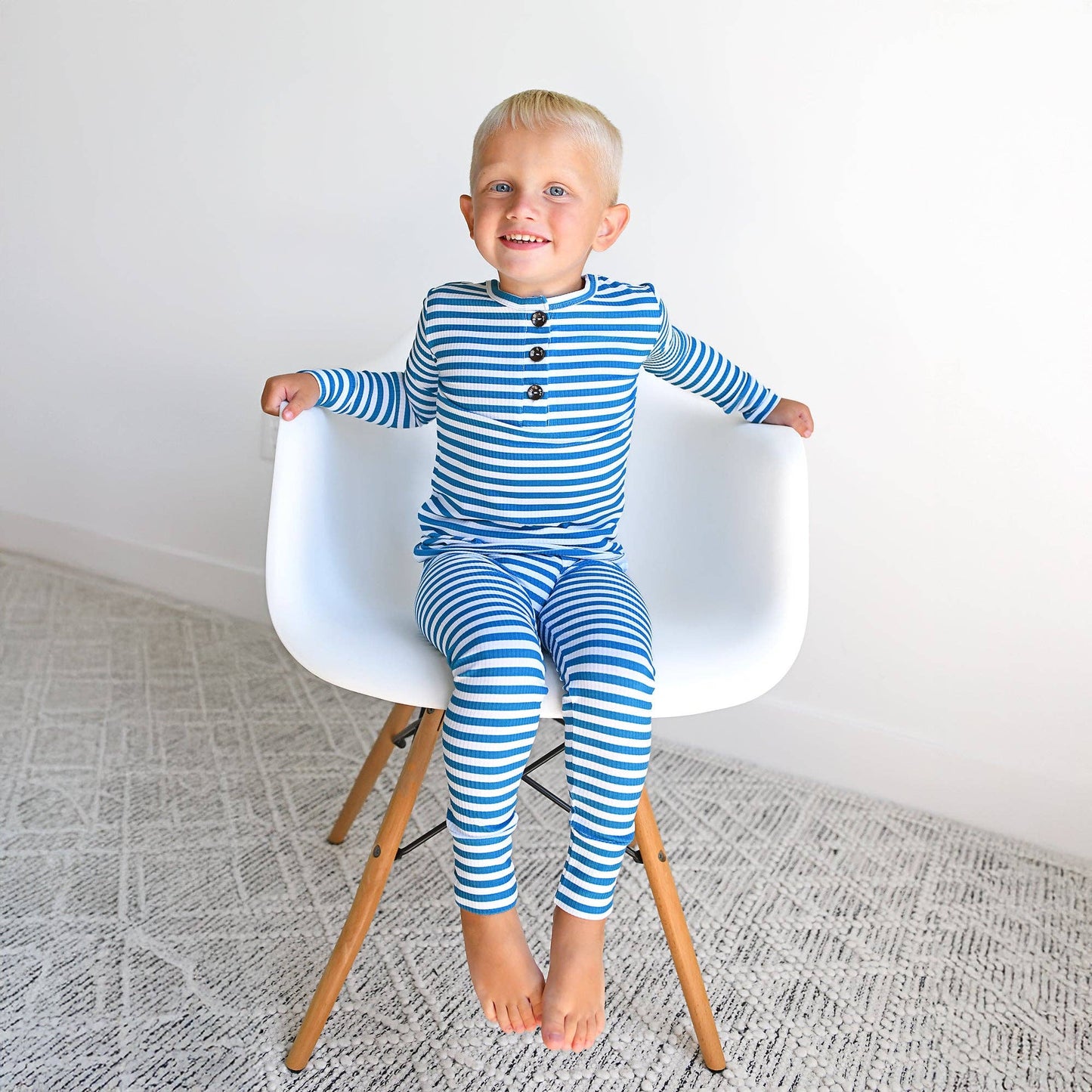 Cooper Blue Ribbed TWO PIECE