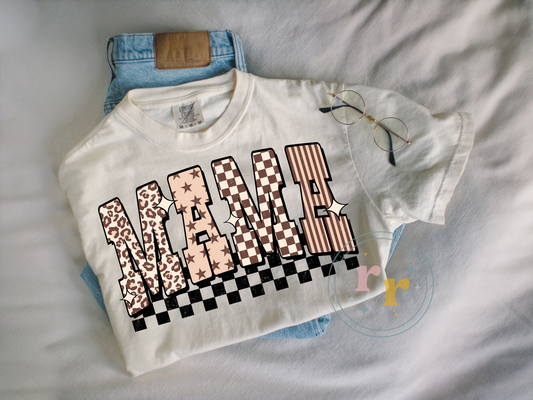 Checkered Mama Tee